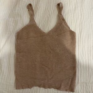Tan Sweater Tank Top
